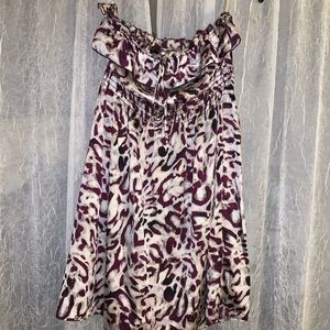 Strapless Purple Leopard Dress